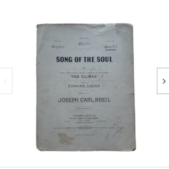 1909 Song of the Soul Joseph Carl Breil from Drama Climax by Edward Locke - Picture 1 of 7
